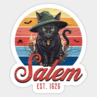 Salem Retro Wizard Cat Sticker